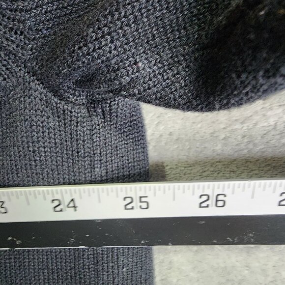 Womens Black Cascade Blue Open Front Cardigan Sweater Long Sleeve Size L - Picture 5 of 7